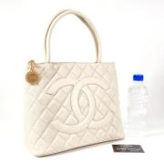 Pre-owned Leather chanel-bags Chanel Vintage , White , Dames