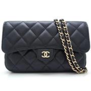 Pre-owned Leather chanel-bags Chanel Vintage , Black , Dames