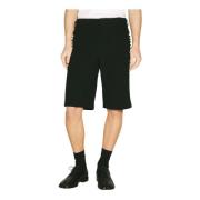 Knoop-Verfraaide Wollen Shorts Comme des Garçons , Black , Heren