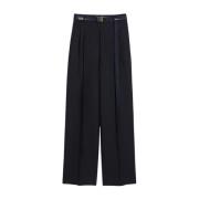 Gabardine wollen broek met Franse zakken Max Mara Studio , Blue , Dame...