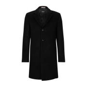 Wol/Kasjmier Jas Hugo Boss , Black , Heren