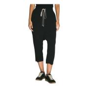 Stain Weave Trekkoord Cropped Broek Rick Owens , Black , Dames