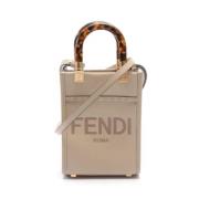 Pre-owned Leather handbags Fendi Vintage , Beige , Dames