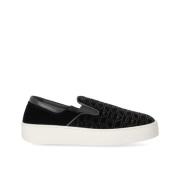 Zwarte Monogram Slip-On Sneaker Emporio Armani , Black , Dames