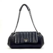 Pre-owned Leather chanel-bags Chanel Vintage , Black , Dames