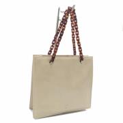 Pre-owned Leather shoulder-bags Prada Vintage , Beige , Dames