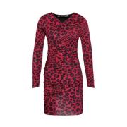 Chique rood luipaardprint jurk Love Moschino , Red , Dames