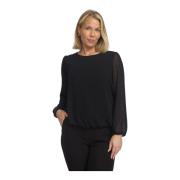 Elegante Zwarte Polka Dot Blouse 2-Biz , Black , Dames