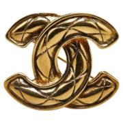 Pre-owned Fabric brooches Chanel Vintage , Yellow , Dames