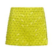 Gele Borduur Mini Rok DES Phemmes , Yellow , Dames