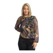 Bloes met lange mouwen en ruches 2-Biz , Multicolor , Dames