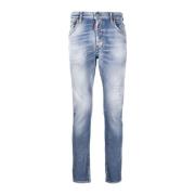 Slim-Cut Distressed Jeans Dsquared2 , Blue , Heren