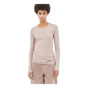 Micro Rib Lange Mouw Top Lemaire , Beige , Dames