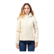 Beige Gewatteerde Hoodiejas met Rits YES ZEE , Beige , Dames