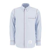 Overhemd met grosgrain afwerking Thom Browne , Blue , Heren