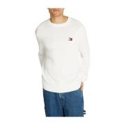 Witte Sweater Regular Badge Tommy Jeans , White , Heren