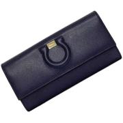 Pre-owned Leather wallets Salvatore Ferragamo Pre-owned , Blue , Dames