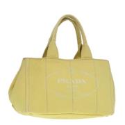 Pre-owned Canvas prada-bags Prada Vintage , Yellow , Dames