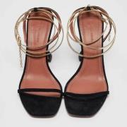 Pre-owned Leather sandals Amina Muaddi Pre-owned , Black , Dames