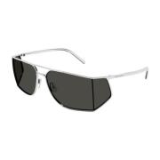 Navigator Zonnebril Grijs Zilver Metaal Saint Laurent , Gray , Unisex