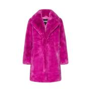 Roze Nep Bontjas met Zakken Apparis , Pink , Dames