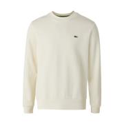 Crème Sweater met Mini Logo Lacoste , Beige , Heren