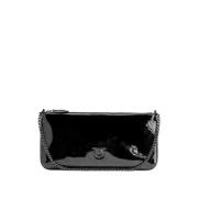 Glanzende PVC-tas met diamantsnede Pinko , Black , Dames