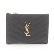 Pre-owned Leather wallets Yves Saint Laurent Vintage , Black , Dames