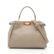 Pre-owned Leather handbags Fendi Vintage , Beige , Dames