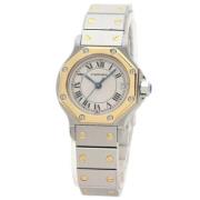 Pre-owned Glass watches Cartier Vintage , Beige , Dames