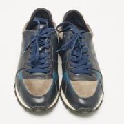 Pre-owned Leather sneakers Louis Vuitton Vintage , Blue , Heren