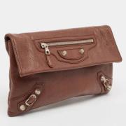 Pre-owned Leather clutches Balenciaga Vintage , Brown , Dames