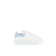 Witte Leren Sneakers met Blauwe Details Alexander McQueen , White , Da...