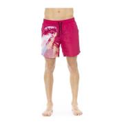 Strandkleding - Zijprint Zwembroek Bikkembergs , Pink , Heren