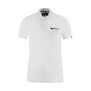 Katoenen poloshirt met contrastlogo Aquascutum , White , Heren