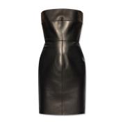 Lederen jurk met blote schouders Dsquared2 , Black , Dames