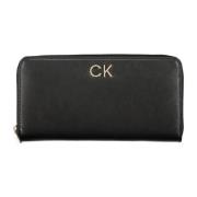 Damesportemonnee Zwart Rfid Ritssluiting Calvin Klein , Black , Dames