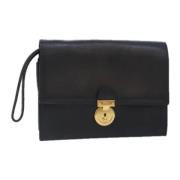 Pre-owned Leather clutches Salvatore Ferragamo Pre-owned , Black , Dam...