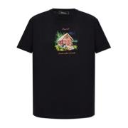 T-shirt met kleurrijke print Dsquared2 , Black , Heren