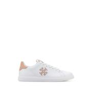 Witte Leren Court Sneakers Tory Burch , White , Dames