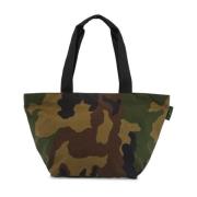 Camouflage Print Tote Bag met Dubbele Rits Hervé Chapelier , Green , D...