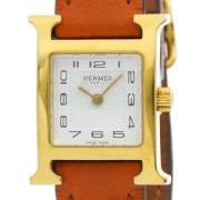 Pre-owned Metal watches Hermès Vintage , White , Dames