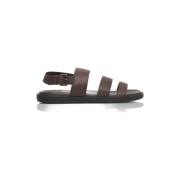 Leren Brede Band Gesp Sandalen Cerruti 1881 , Brown , Heren