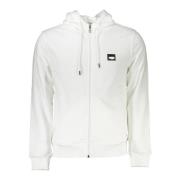 Hoodie met rits wit heren Cavalli Class , White , Heren