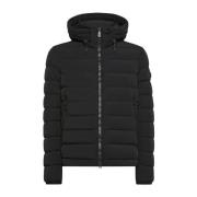 Zwarte Gewatteerde Winterjas met Capuchon Peuterey , Black , Heren