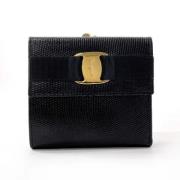 Pre-owned Leather wallets Salvatore Ferragamo Pre-owned , Black , Dame...