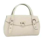 Pre-owned Leather handbags Salvatore Ferragamo Pre-owned , White , Dam...