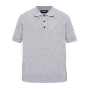 Katoenen polo met logo Dsquared2 , Gray , Heren