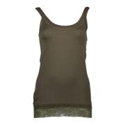 Groene Kant Inzet Tanktop Silvian Heach , Green , Dames