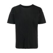 Zwart Homme Plisse T-Shirt Issey Miyake , Black , Heren